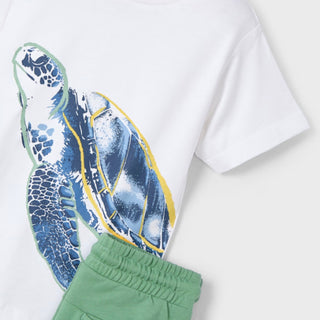 Mayoral Boy Turtle and T-shirt Short Set