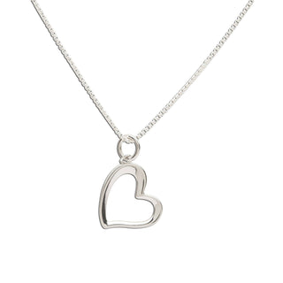 Sterling Silver Sassy Heart Necklace for Valentines Gift: 16-18 inch