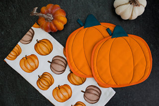 Pumpkin Cloth Trivet Set of 2, Fall and Halloween Decor