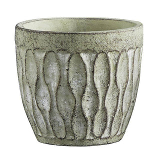 Cement Leaf Round Pot LG