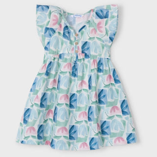 Mayoral Girls Geometric Floral Print Dress