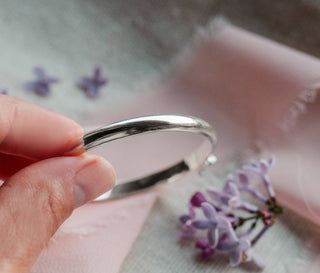 Classic Silver Bangle Bracelets for Babies, Kids or Women: Small 0-12m