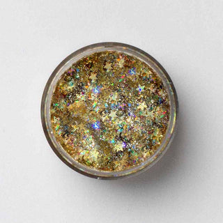 "Midnight Kiss" Gold Star Glitter Gel - Hair, Face, Body