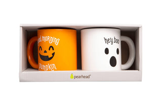 Pumpkin & Ghost Halloween Mugs, Set of 2