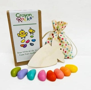 Easter Gift Box with Crayon Rocks in Vibrant Easter Colors