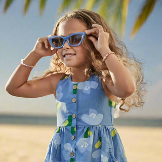 Girls Criss Cross Back, Floral Print Dress