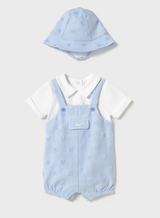 BABY BOY DUNGAREE ROMPER WITH HAT