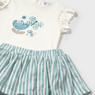 Baby Skirt and Butterfly Ruffled Shirt