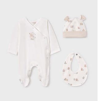 Mayoral Baby 3 Piece Outfit, Hat and Matching Bib Gift Set