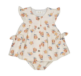 Mayoral Baby Girl Floral Dress in Peach