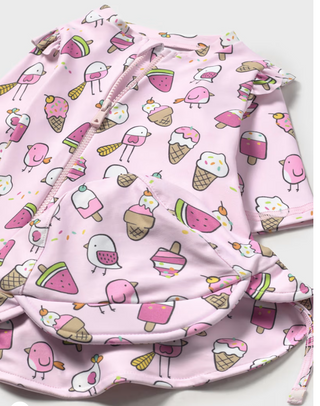 Mayoral Baby Swim Romper with Hat