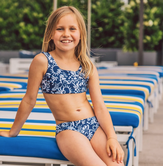 Feather 4 Arrow Girl's Reversable Island Hopper Bikini in Twilight