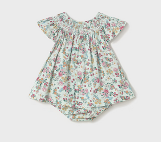 Mayoral Baby Girl Smocked Floral Dress with Bloomers