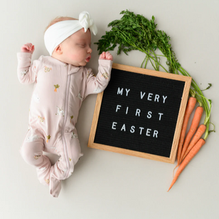 Kyte Baby Zippered Footie in Blush Rabbit