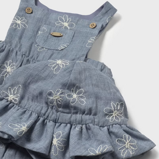 Mayoral Newborn Print Dungaree with Hat