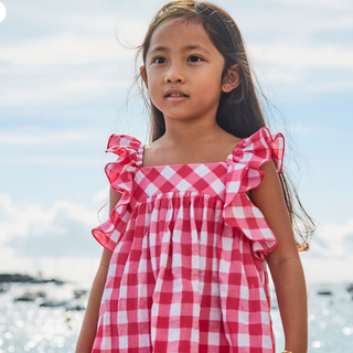 Mayoral Red and White Girls Gingham Dress