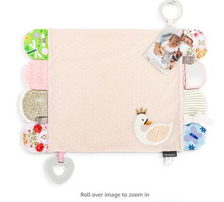 Demdaco Pink Swan Activity Blanket
