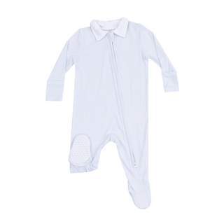 Angel Dear Stripe Classic Blue Polo 2 Way Zipper Footie
