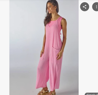 Simply Southern Relaxed Jumpsuit in Pink