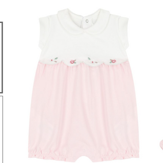 Mayoral Baby Girl Cotton Romper with Peter Pan Collar