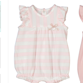 Mayoral Baby Girl Striped Romper with Ruffle Detail
