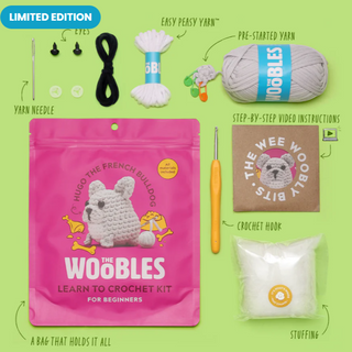 Woobles Hugo the French Bulldog Crochet Kit