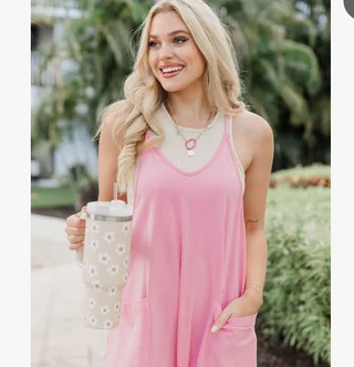 Simply Southern Relaxed Jumpsuit in Pink
