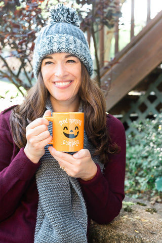 Pumpkin & Ghost Halloween Mugs, Set of 2