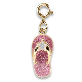 Charm It Gold Glitter Flip Flop Charm