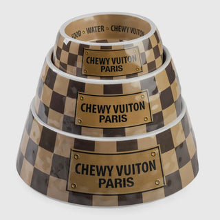 Chewy Vuitton Paris Doggy Bowl (3 Sizes)