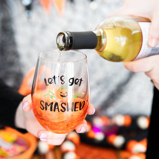 Let’s Get Smashed Halloween Stemless Wine Glass
