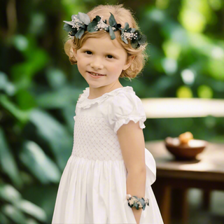 Antoinette Paris: Antoinette Ceremony White Smocked Dress