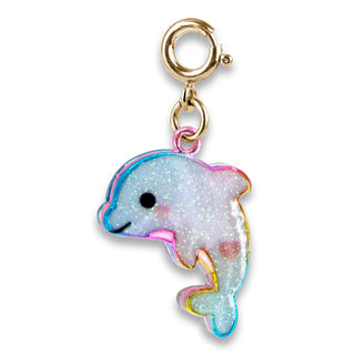 Charm It Gold Glitter Tie-Dye Dolphin Charm