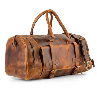 Genuine Leather  Unisex Duffel/Travel Bag - Rustic Tan