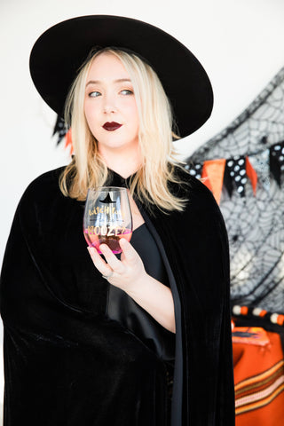 Witch Way to the Booze Halloween Stemless Wine Glass