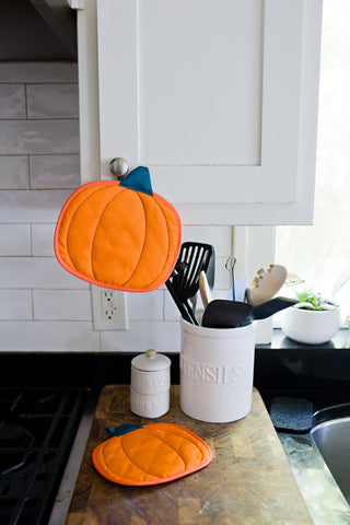 Pumpkin Cloth Trivet Set of 2, Fall and Halloween Decor