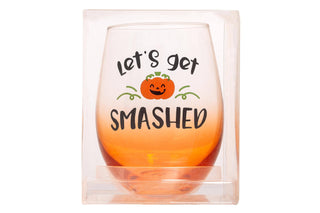 Let’s Get Smashed Halloween Stemless Wine Glass