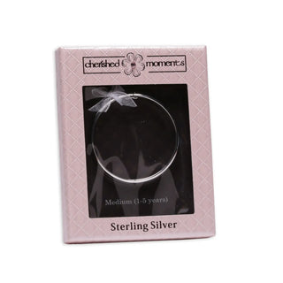 Classic Silver Bangle Bracelets for Babies, Kids or Women: Small 0-12m
