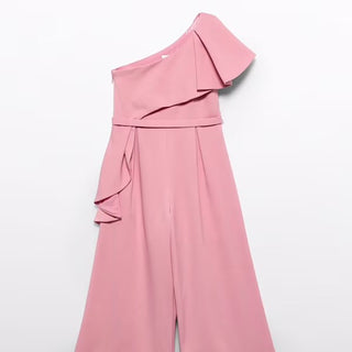 Abel & Lula Girls Ruffles Crepe Jumpsuit