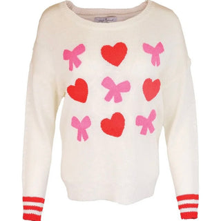 Simply Southern Hearts and Bows Light Weight Sweater