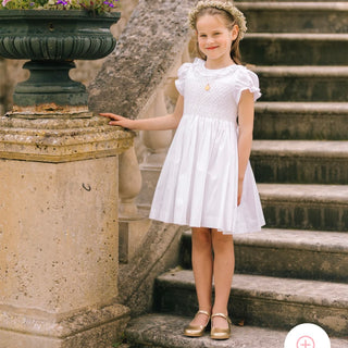 Antoinette Paris: Antoinette Ceremony White Smocked Dress