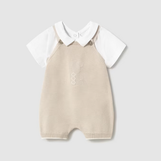 Newborn Knit Dungaree Set with Shirt