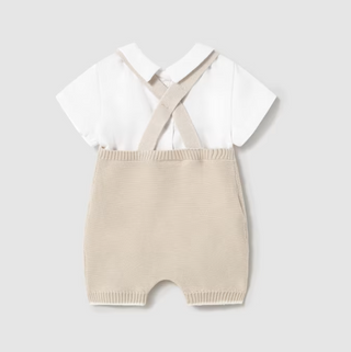 Newborn Knit Dungaree Set with Shirt