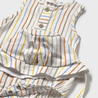 Mayoral Baby Striped Romper with Hat