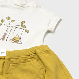 Mayoral Baby Boy Bumble Bee Shirt Set