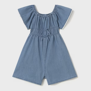 Girl's Flowy Romper in Light Blue