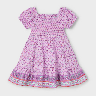 Mayoral Girl Printed Smocked Border Dress (3932)