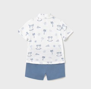 Mayoral Baby Boy Shorts and Printed Polo Shirt Set