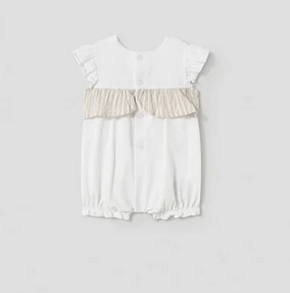 Mayoral Baby Girl Romper with Striped Detail