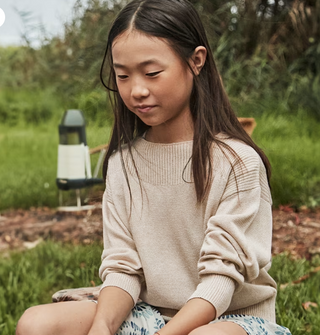 Mayoral Girls Summer Sweater with Ribbed Detail